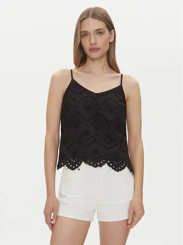 Pieces Pieces Top Vilde 17156563 Crna Regular Fit