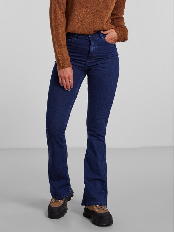 Pieces Pieces Traperice 17127256 Tamnoplava Flared Fit