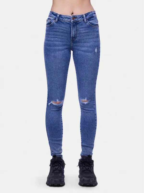 Pieces Pieces Traperice Dana 17148021 Plava Skinny Fit