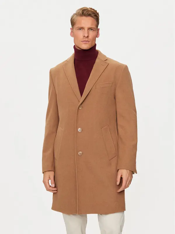 Pierre Cardin Pierre Cardin Vuneni kaput C4 83100.6130 Smeđa Regular Fit