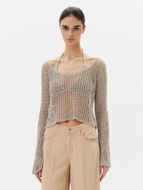pinko PINKO Džemper Denali 104749 A2FB Siva Regular Fit