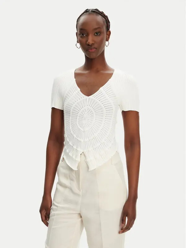 pinko PINKO Džemper Falterona Maglia 104625 A2E6 Bijela Regular Fit