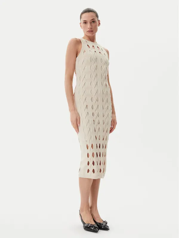 pinko PINKO Džemper haljina Allan 105190 A2LW Bež Regular Fit