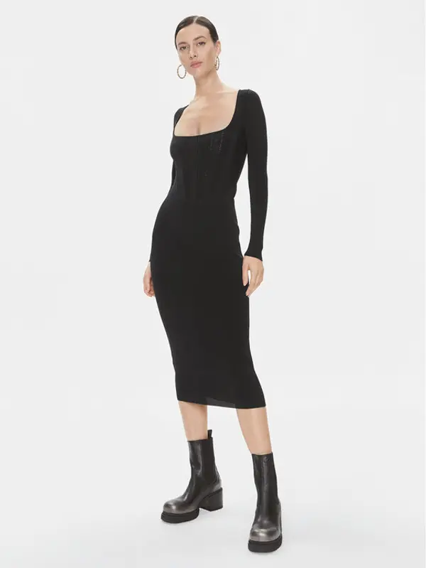 pinko Pinko Džemper haljina Cavallo 101856 A16N Crna Slim Fit