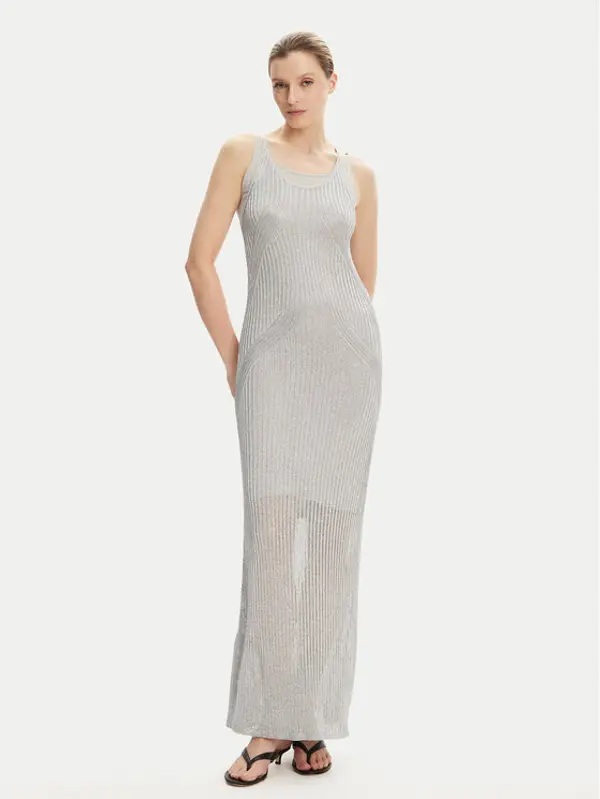 pinko PINKO Džemper haljina Nelson 105146 A2LO Siva Regular Fit