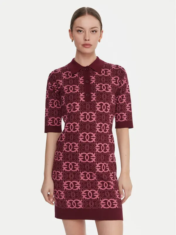 pinko PINKO Džemper haljina Nothing 106039 A2YD Tamnocrvena Regular Fit