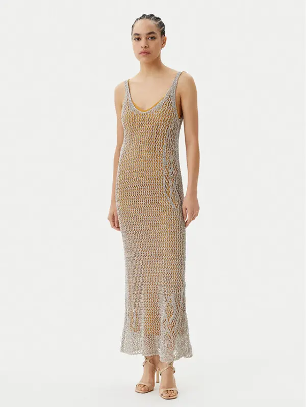 pinko PINKO Džemper haljina Viggiano Abito 104889 A2FB Bež Slim Fit