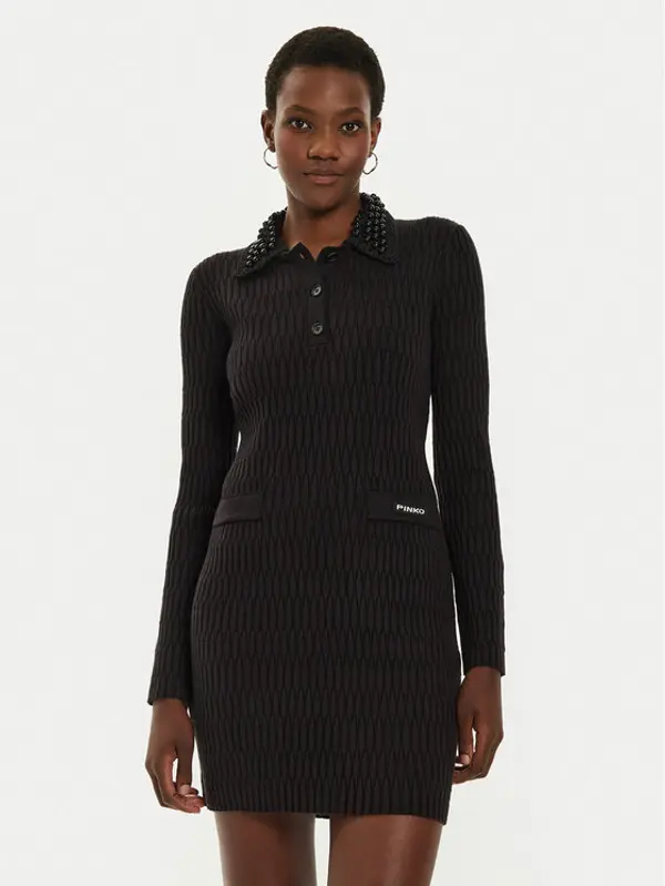 pinko Pinko Džemper haljina York 104360 A27J Crna Regular Fit