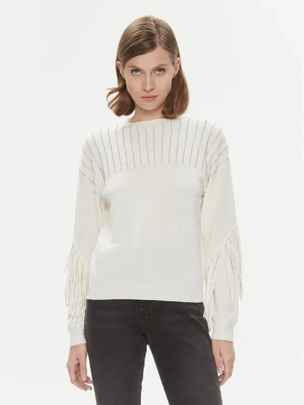 pinko Pinko Džemper Libellula 102082 A19L Écru Regular Fit