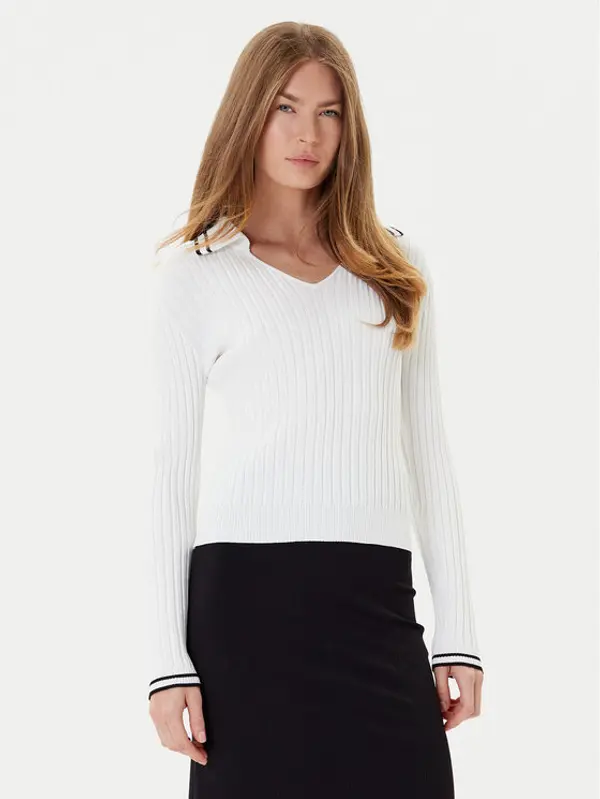 pinko PINKO Džemper Linosa 105418 A2PS Bijela Regular Fit