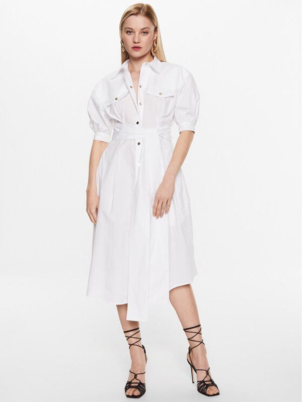 Pinko Pinko Haljina košulja 100886 Y6VW Bijela Regular Fit