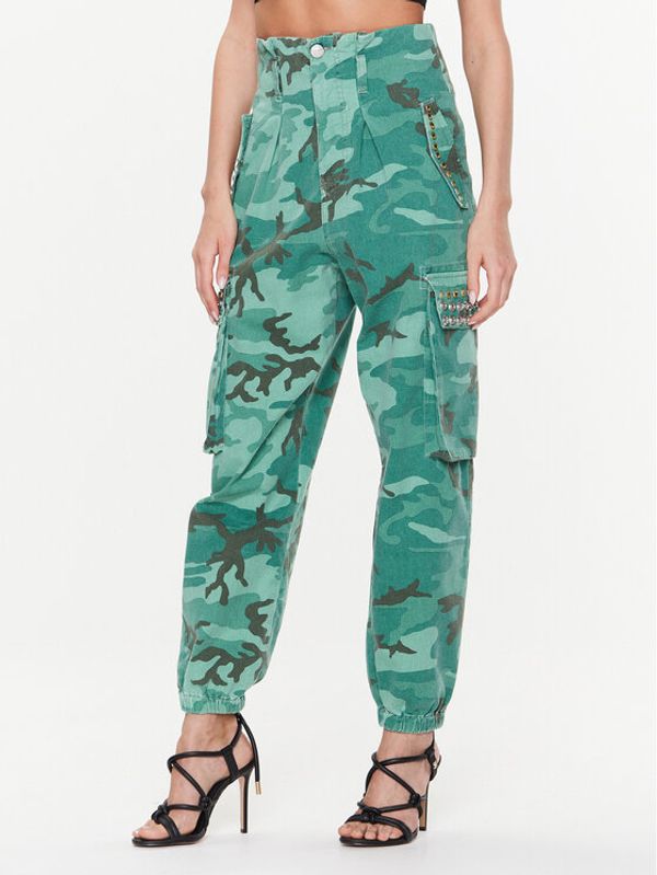 Pinko Pinko Hlače Fitness Cargo 100336 A0KZ Zelena Relaxed Fit