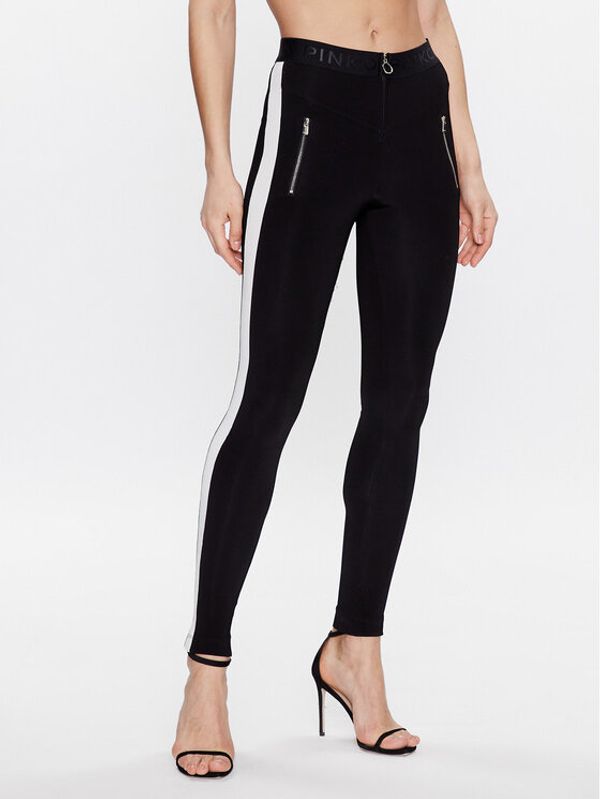 PINKO Pinko Hlače Patito Pantalone 100434 A0LR Crna Slim Fit