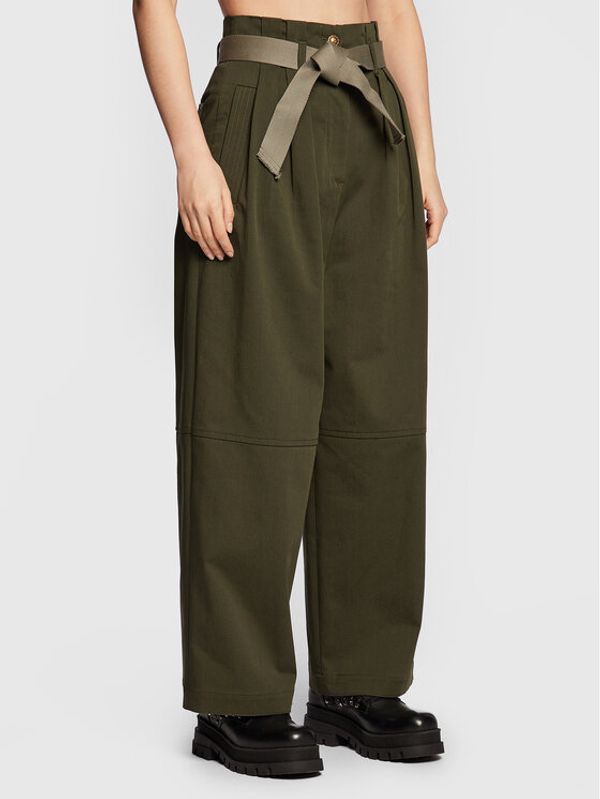 Pinko Pinko Hlače Penni 1G189X A054 Zelena Relaxed Fit