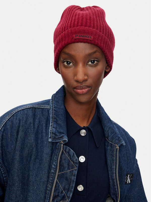 PINKO Pinko Kapa Lambkin Cuffia 104489 A1CH Tamnocrvena