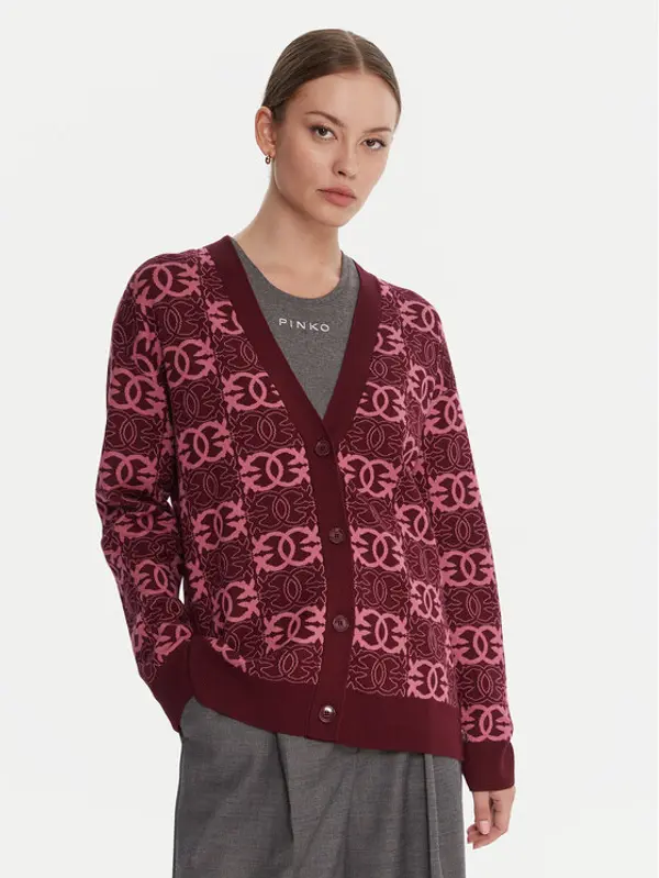 pinko PINKO Kardigan Half Breed 106042 A2YD Tamnocrvena Regular Fit