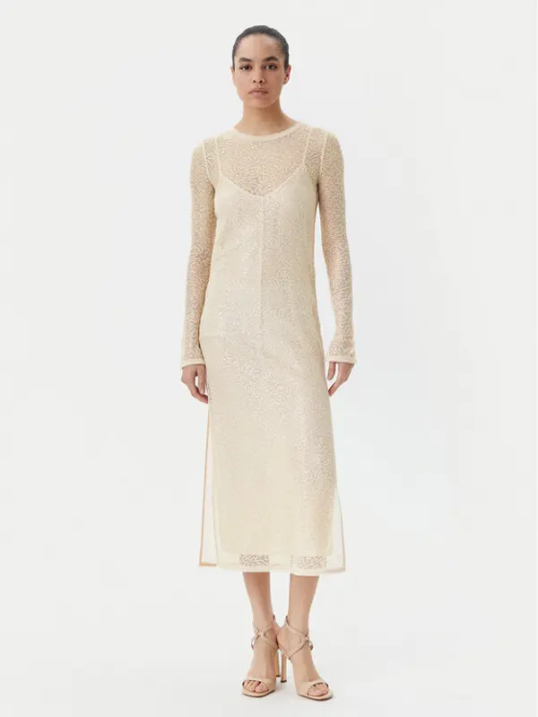 pinko PINKO Koktel haljina 104709 A2EX Bež Regular Fit