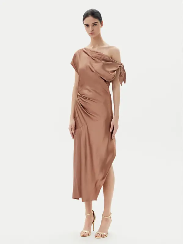 pinko PINKO Koktel haljina 104986 A2GZ Smeđa Regular Fit