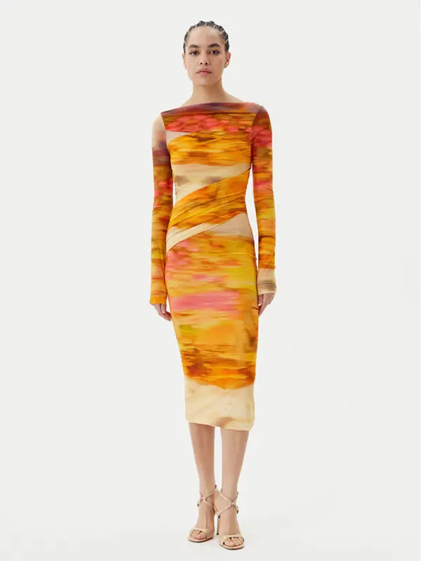 pinko PINKO Koktel haljina Beggin Abito 104838 A2G1 Šarena Slim Fit
