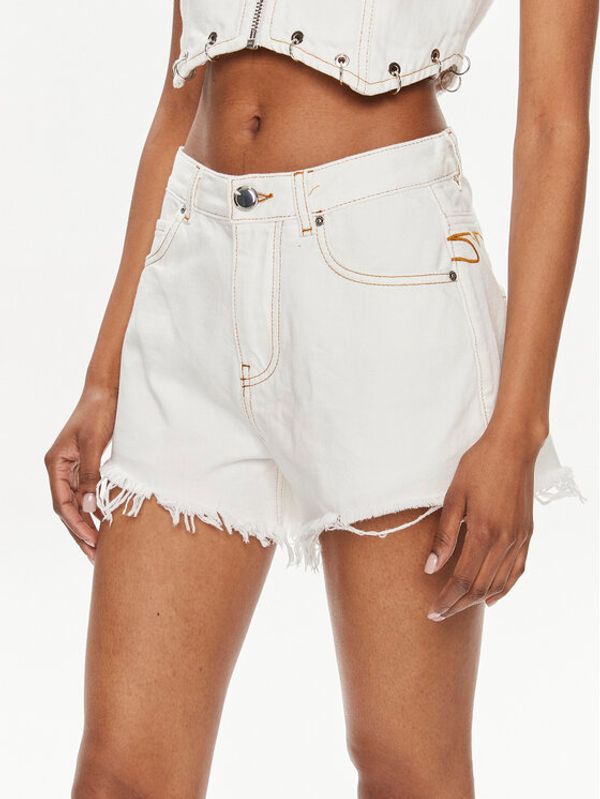PINKO Pinko Kratke traperice Honey 103627 A1VD Bijela Regular Fit