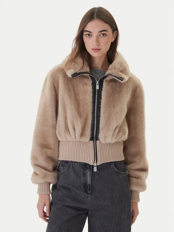 pinko PINKO Krzno 105399 A2PI Bež Regular Fit