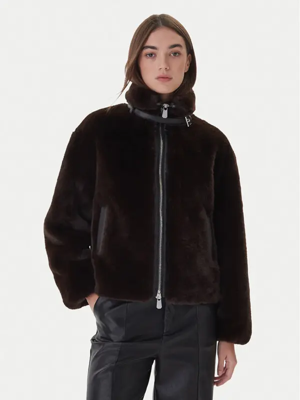 pinko PINKO Krzno 106013 A1ZM Smeđa Regular Fit