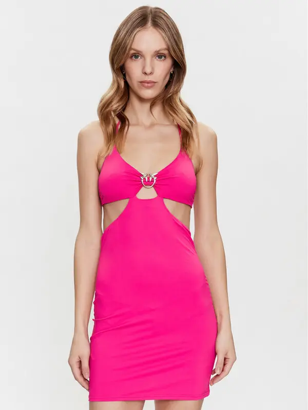 pinko Pinko Ljetna haljina Attesa 101047 A0S7 Ružičasta Slim Fit