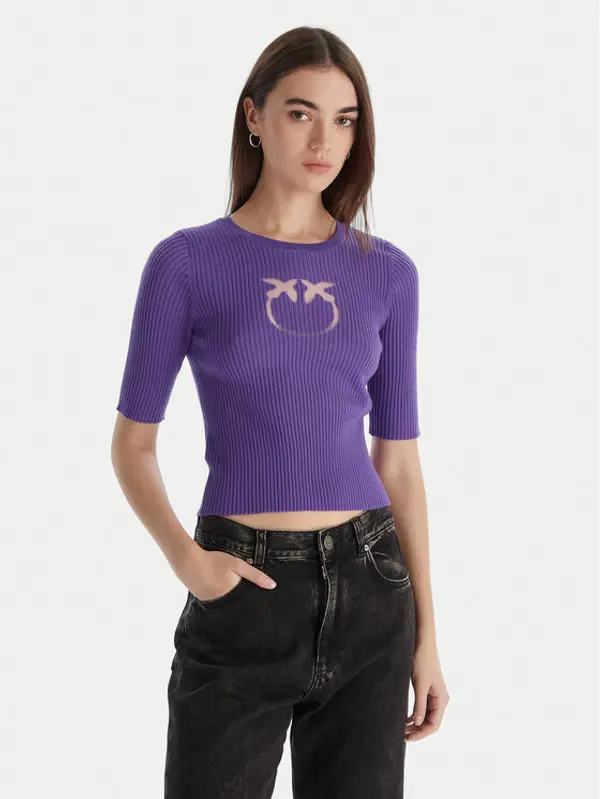 pinko PINKO Majica Tritone Maglia 102017 A18M Ljubičasta Slim Fit