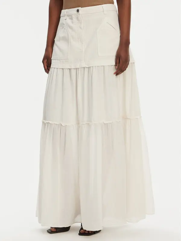 pinko PINKO Maxi suknja Kenny 105252 A2MI Écru Regular Fit