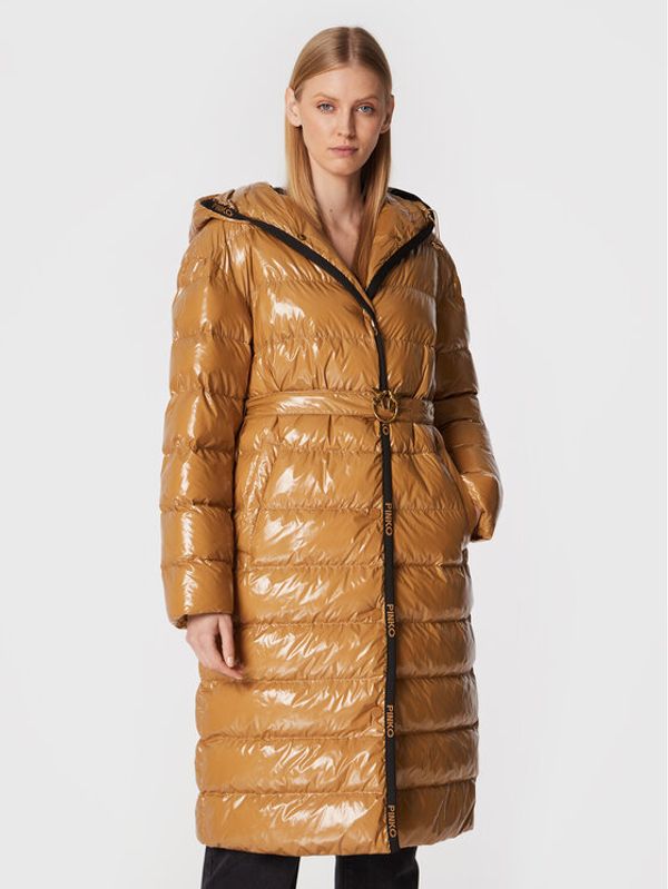 Pinko Pinko Pernata jakna Ida 1G18CY A00N Smeđa Regular Fit