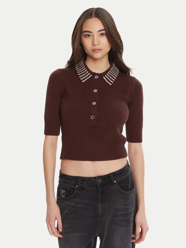 pinko PINKO Polo Emilia 105745 A2S4 Smeđa Regular Fit