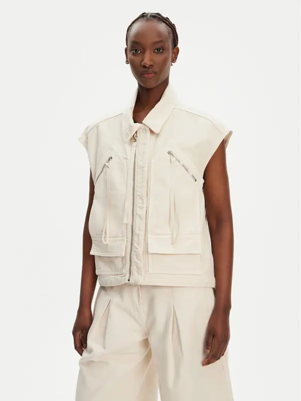 pinko PINKO Prsluk Gerard Gilet 105237 A2M8 Écru Regular Fit