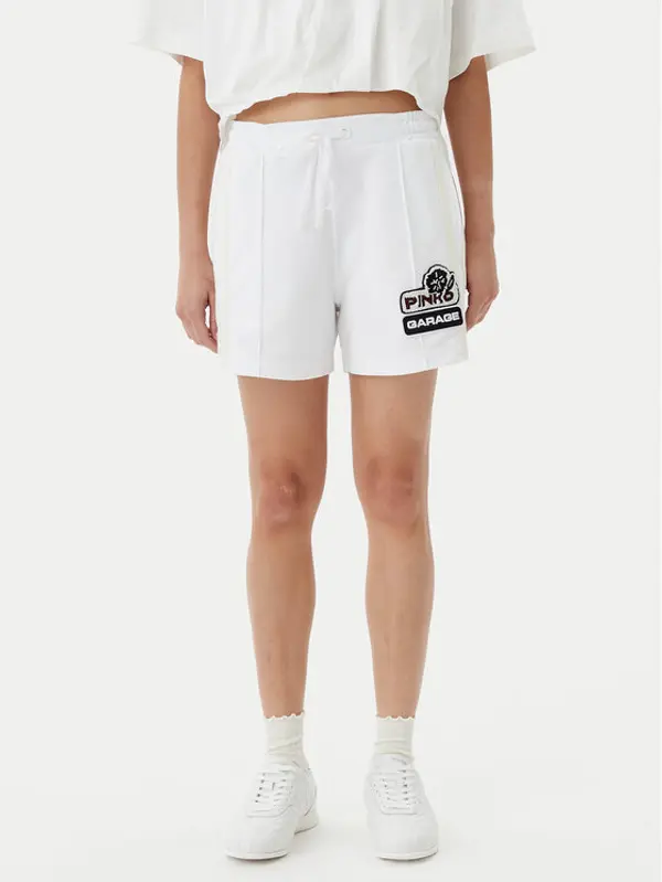 pinko PINKO Sportske kratke hlače Max Shorts Interlock Tecni 105271 A2MD Bijela Regular Fit
