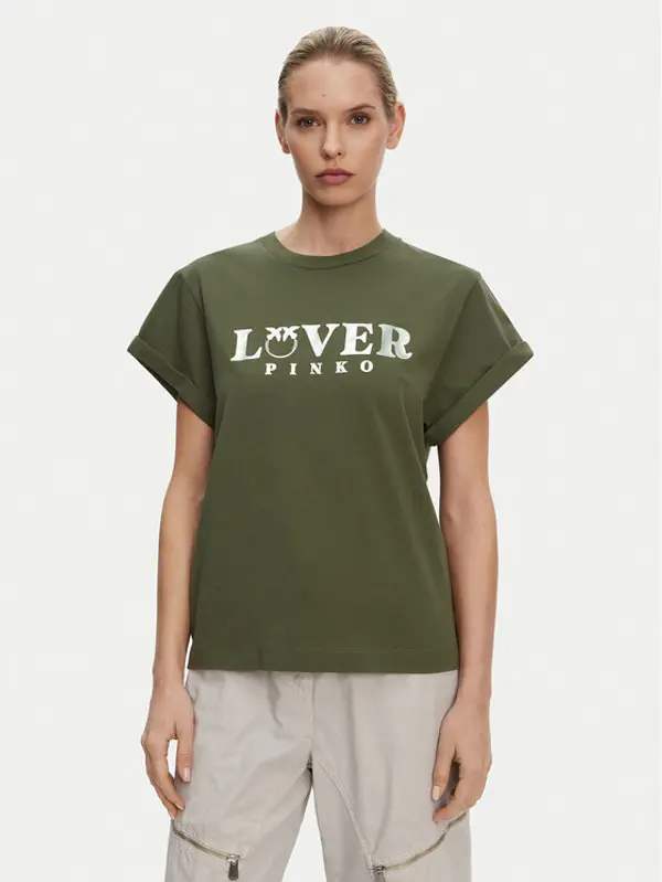pinko PINKO T-shirt 104605 A2D1 V49 Zelena Regular Fit