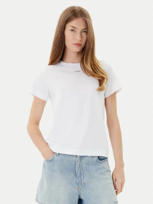 pinko PINKO T-shirt Basico 100373 A2RE Bijela Regular Fit