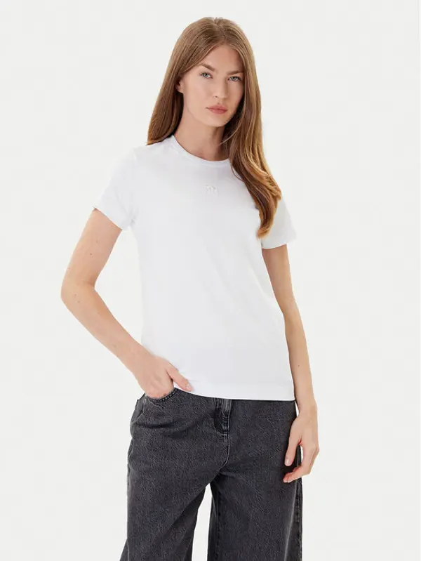 pinko PINKO T-shirt Bussolotto 100355 A2RD Bijela Regular Fit