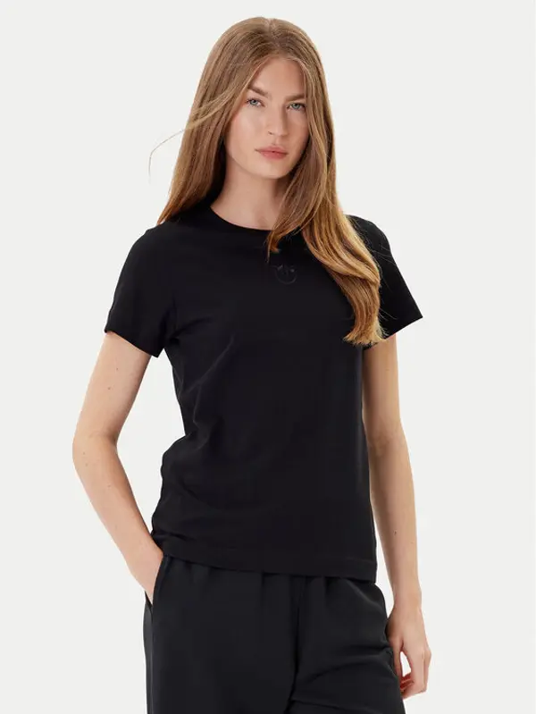pinko PINKO T-shirt Bussolotto 100355 A2RD Crna Regular Fit