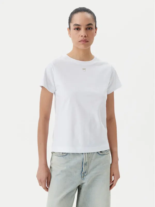 pinko PINKO T-shirt Bussolotto 100373 A2OG Bijela Regular Fit
