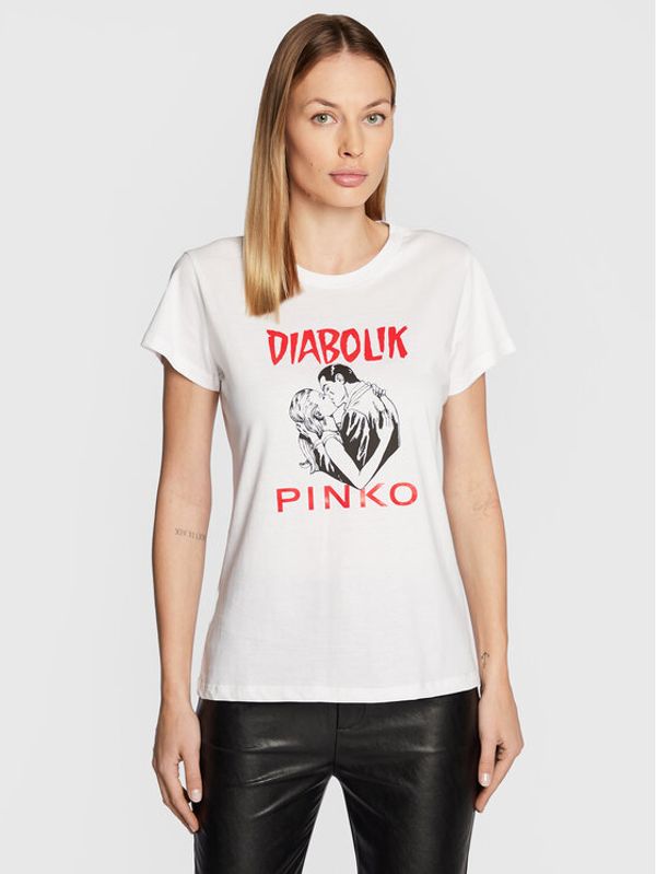 Pinko Pinko T-shirt DIABOLIK Fabiana 1L1098 Y5SN Bijela Regular Fit