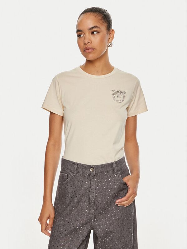 PINKO Pinko T-shirt Nambrone 103320 A24E Écru Relaxed Fit