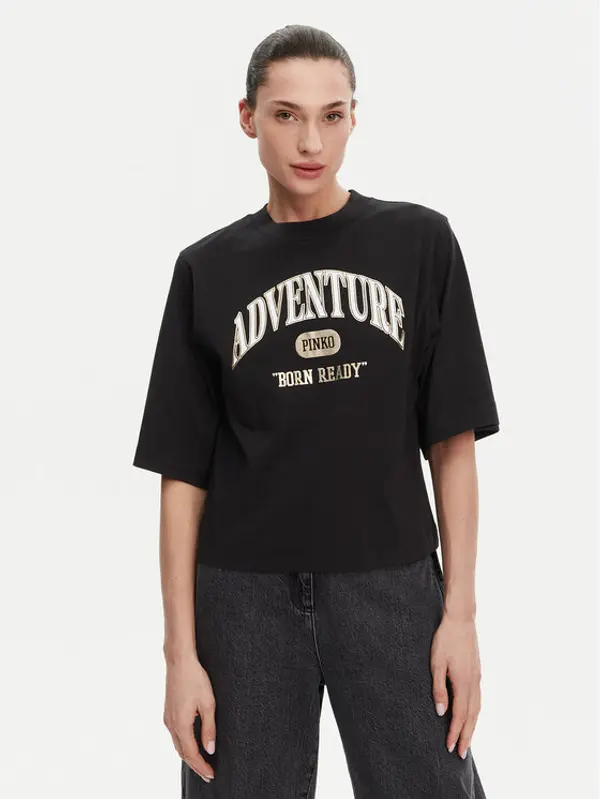 pinko PINKO T-shirt Niamey 104604 A2CS Crna Regular Fit