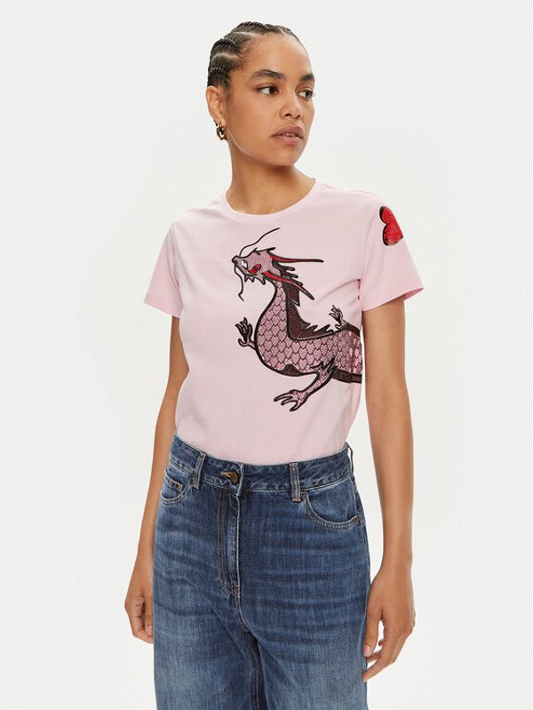 Pinko Pinko T-shirt Quentin 100535 A1QT Ružičasta Regular Fit