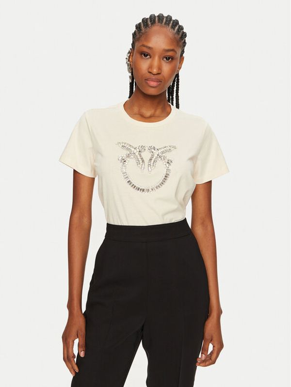 PINKO PINKO T-shirt Quentin 100535 A24E Écru Regular Fit