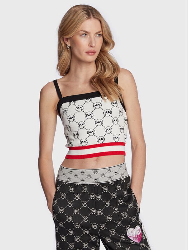 PINKO Pinko Top Alluminio 100447 A0KS Bijela Slim Fit