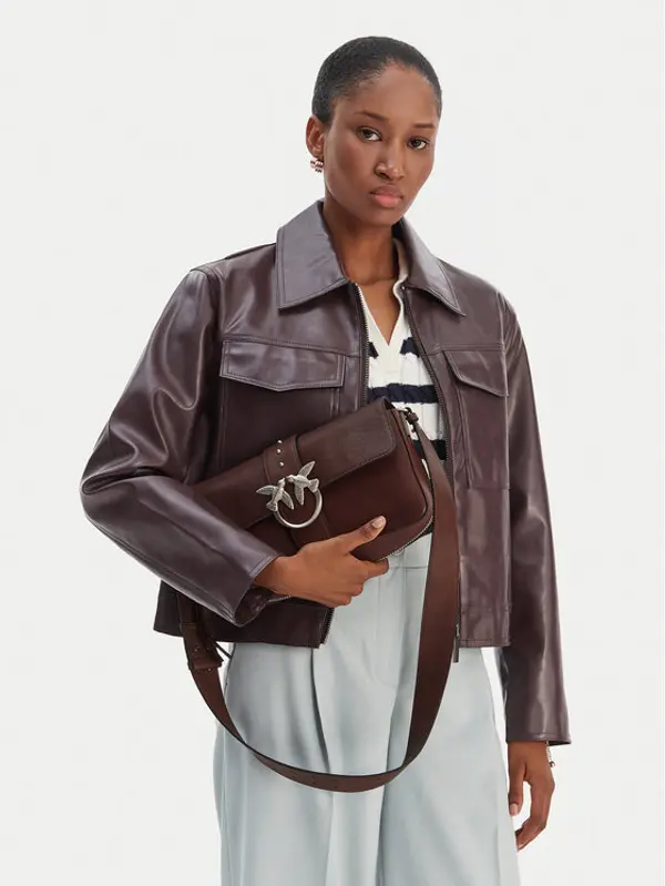 pinko PINKO Torba Love One Slouchy Zip Classic AI 25-26 PLTT 105081 A2JG Smeđa