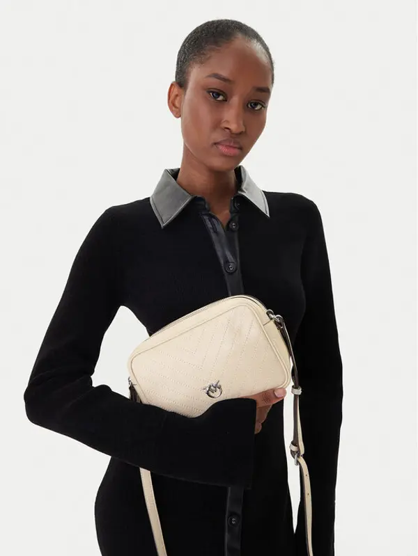 pinko PINKO Torbica Carrie Camera Bag Classic Al 25-26 PLTT 104336 A2JC Écru