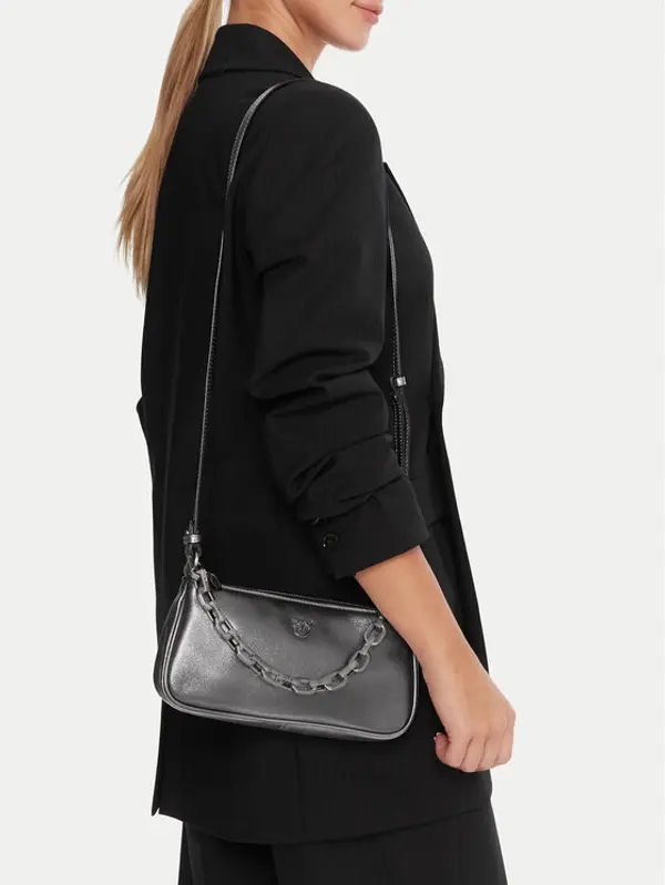 pinko PINKO Torbica Half Moon Baguette Mini AI 25-26 PLTT 105069 A2O9 Srebrna