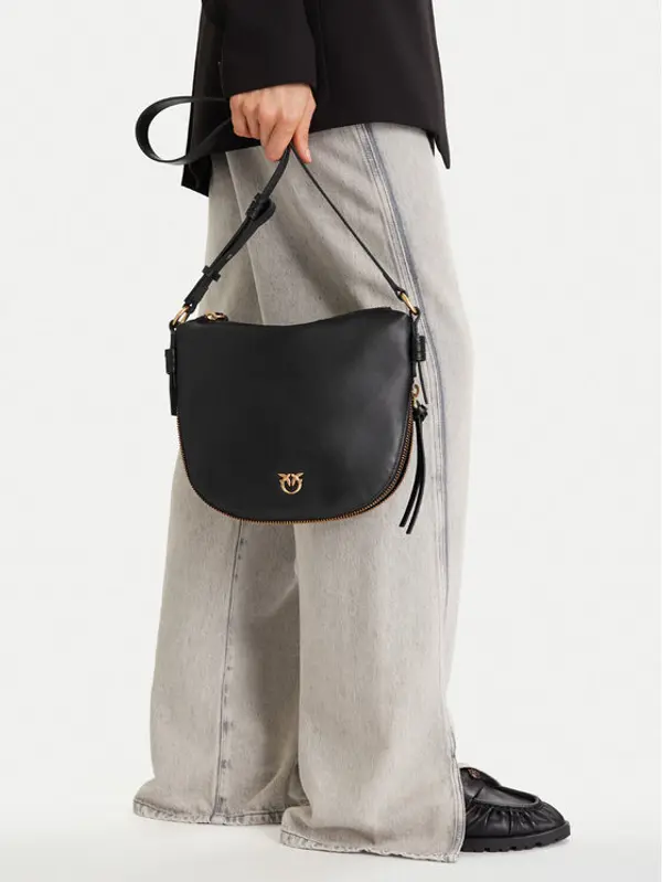 pinko PINKO Torbica Hobo Zip Around Mini Ai 25-26 PLTT 105332 A0QO Crna