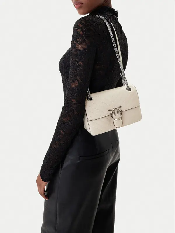 pinko PINKO Torbica Love One Light Mini Al 25-26 PLTT 106173 A2JC Écru