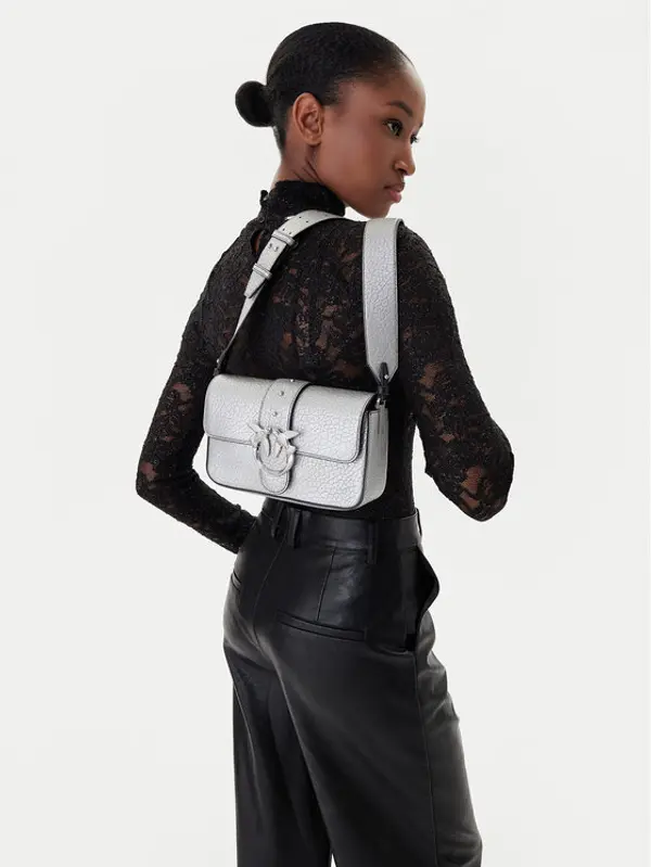 pinko PINKO Torbica Love One Mini Slouchy Fl AI 25-26 PLTT 104340 A2JT Srebrna